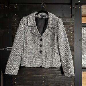 Signature by Larry Levine Black and White Blazer Tailored Professional